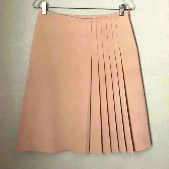 Vtg Apostrophe Beige Creme Pleated skirt Women size 4 - Picture 1 of 8